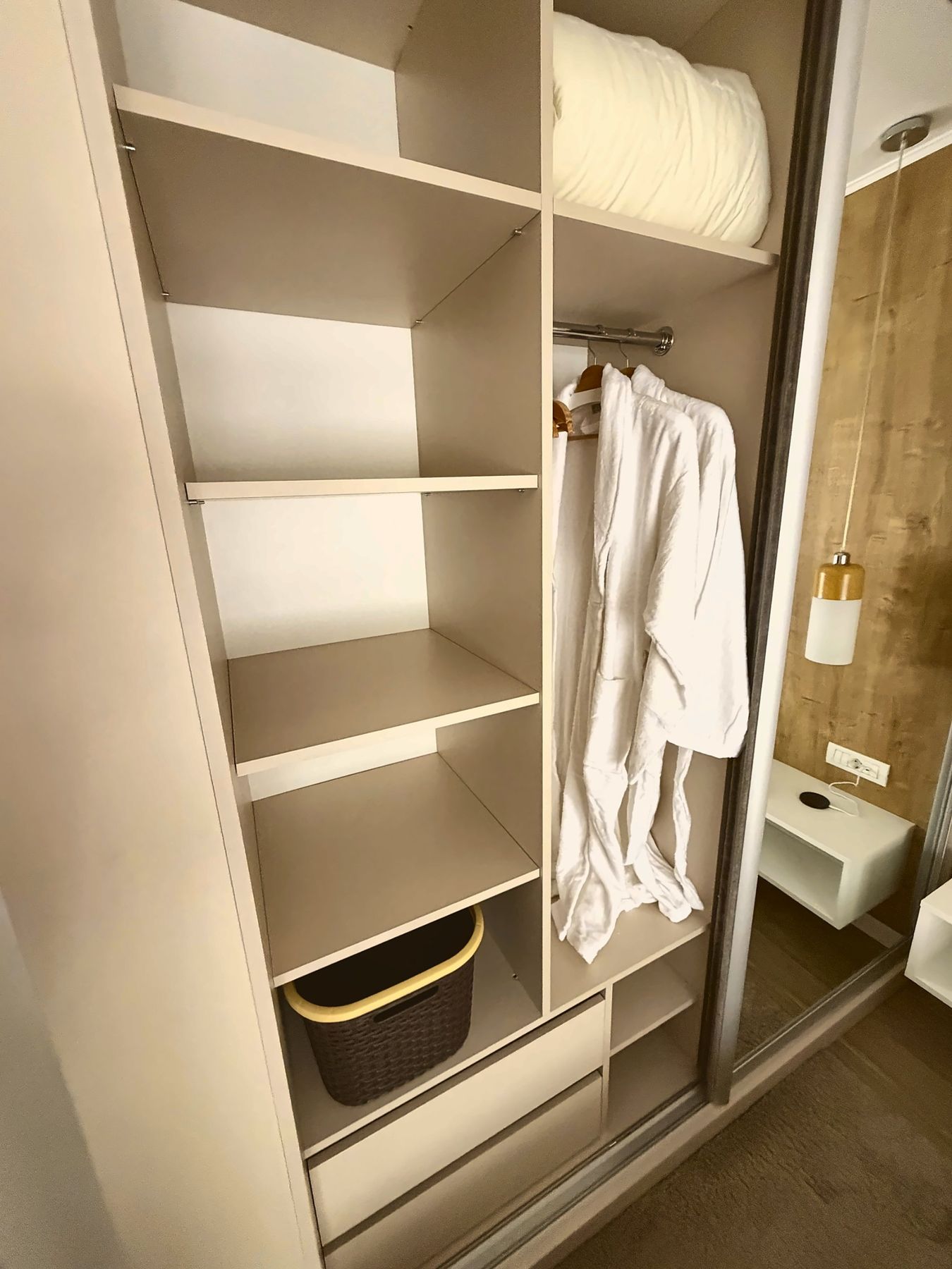 Wardrobe with bathrobes